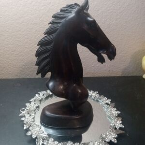 Majestic Black Horse Head Decor